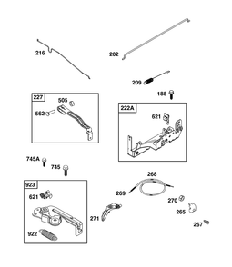 Controls Group Diagram and Parts List for 09P802-0008-H5 020000 - 09Z999 Briggs and Stratton Engine